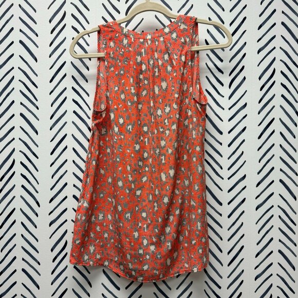 Joie Orange Leopard Print Silk Sleeveless Top - XS - Picture 5 of 5